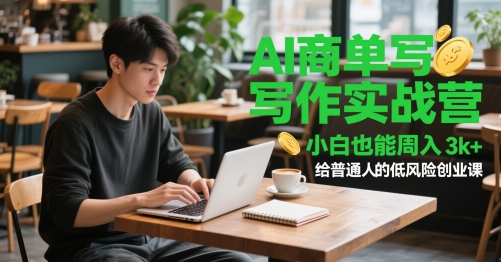 AI商单写作实战营，小白也能周入3k+，给普通人的低风险创业课-赛德副业库