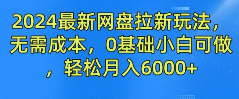 2024最新网盘拉新玩法，无需成本，0基础小白可做，轻松月入6000+【揭秘】-赛德副业库