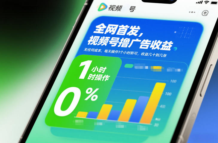 全网首发,视频号撸广告收益,无任何成本,每天操作1个小时即可,收益几十到几张-赛德副业库