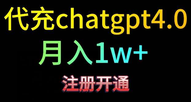 代充chatgpt4，日入500+，精准引流，暴力变现【揭秘】-赛德副业库