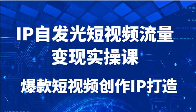 IP自发光短视频流量变现实操课，爆款短视频创作IP打造-赛德副业库