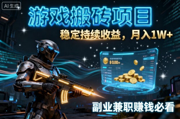 游戏搬砖项目，稳定持续收益，月入1W+，副业兼职賺钱必看【揭秘】-赛德副业库