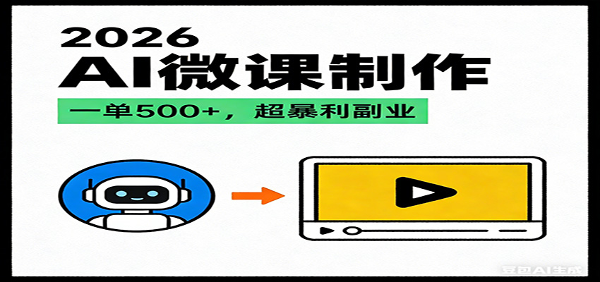 2026AI 风口最稳副业:微课代写制作,一单 500+,人人可做的蓝海项目-赛德副业库