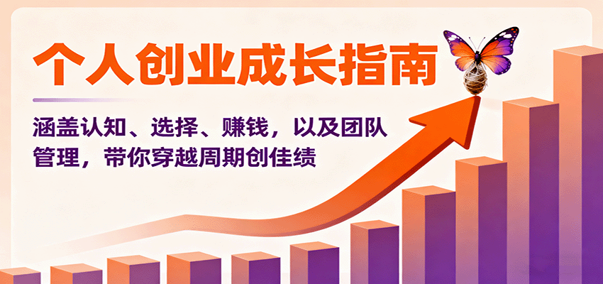 个人创业成长指南:涵盖认知、选择、赚钱,以及团队管理,带你穿越周期创佳绩-赛德副业库