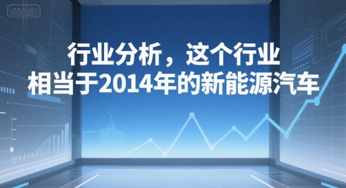 付费文章：行业分析，这个行业，相当于2014年的新能源汽车-赛德副业库