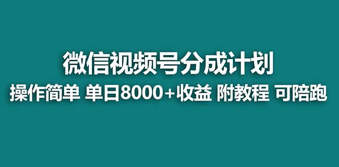 （7904期）【蓝海项目】视频号分成计划，单天收益8000+，附玩法教程！可陪跑-赛德副业库