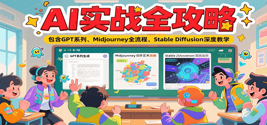 AI实战全攻略，包含GPT系列、Midjourney全流程、Stable Diffusion深度教学-赛德副业库