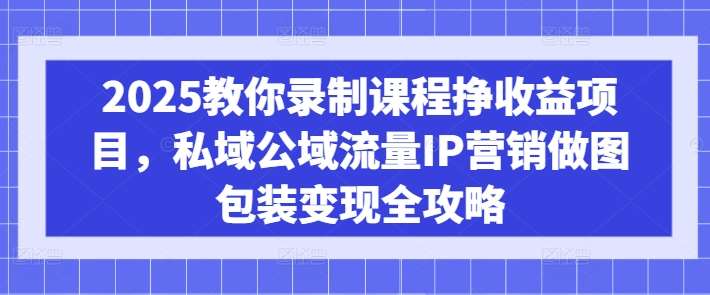2025教你录制课程挣收益项目,私域公域流量IP营销做图包装变现全攻略-赛德副业库