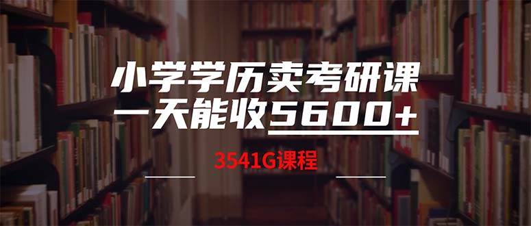 （12556期）小学学历卖考研课程，一天收5600（附3580G考研合集）-赛德副业库