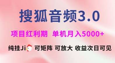 搜狐音频挂ji3.0.可矩阵可放大,独家技术,稳定月入5000+【揭秘】-赛德副业库