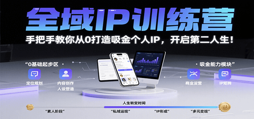 全域IP训练营，手把手教你从0打造吸金个人IP，开启第二人生！-赛德副业库