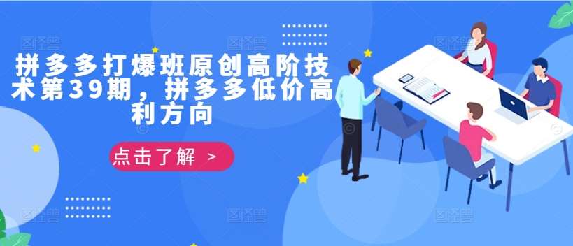 拼多多打爆班原创高阶技术第39期,拼多多低价高利方向-赛德副业库