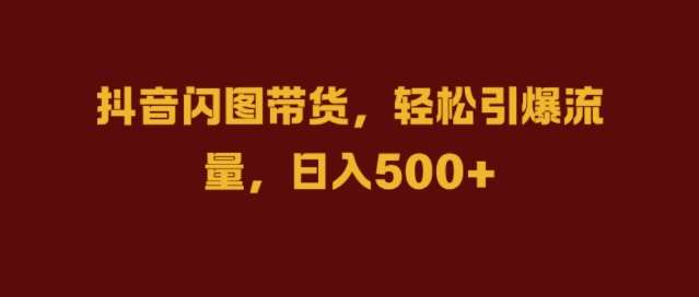 抖音闪图带货，轻松引爆流量，日入几张【揭秘】-赛德副业库