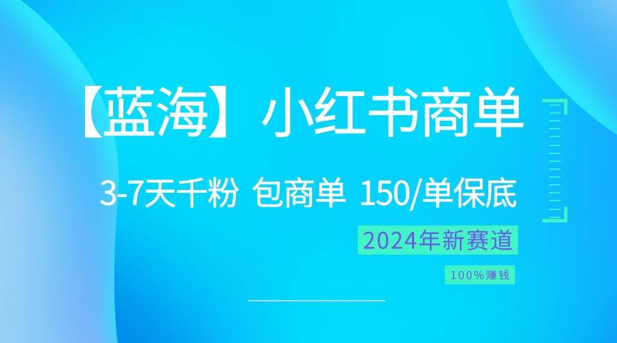 2024蓝海项目【小红书商单】超级简单，快速千粉，最强蓝海，百分百赚钱-赛德副业库