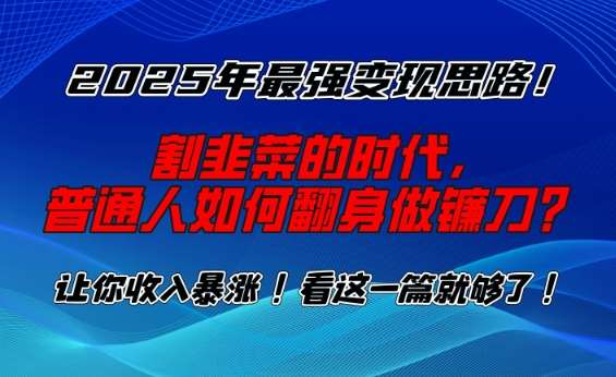 2025年最强变现思路,割韭菜的时代, 普通人如何翻身做镰刀?【揭秘】-赛德副业库