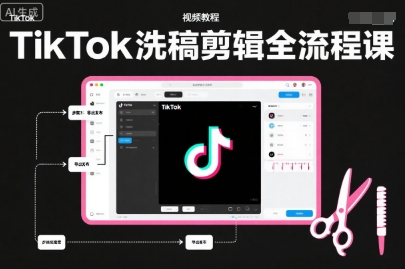 TikTok洗稿剪辑全流程课,PR洗稿剪辑全流程,TK洗稿运营课-赛德副业库