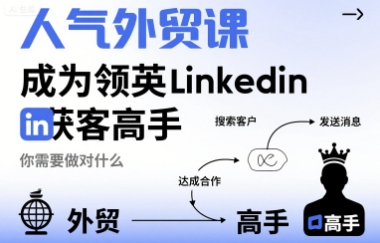 人气外贸课-成为领英Linkedin获客高手,你需要做对什么-赛德副业库