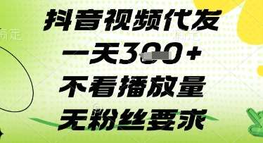 抖音视频代发一天3张+,不看播放量,无粉丝要求【揭秘】-赛德副业库