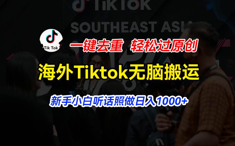 （11487期）海外Tiktok短视频无脑搬运，一键去重轻松过原创，新手小白听话照做日入…-赛德副业库