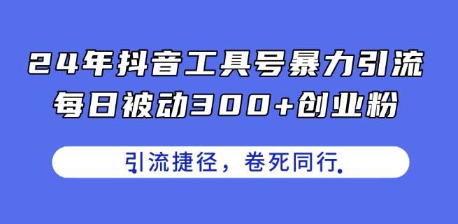 24年抖音工具号暴力引流，每日被动300+创业粉，创业粉捷径，卷死同行【揭秘】-赛德副业库
