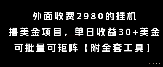 外面收费2980的挂G撸美金项目，单日收益30+美金，可批量可矩阵【揭秘】-赛德副业库