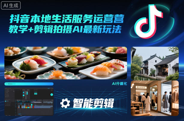 抖音本地生活服务运营教学+剪辑拍摄AI最新玩法-赛德副业库