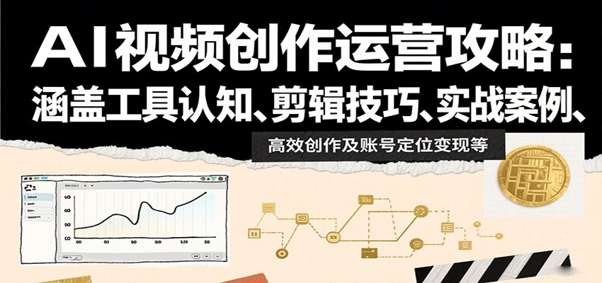 AI视频创作运营攻略:涵盖工具认知、剪辑技巧、实战案例、高效创作及账号定位变现等-赛德副业库