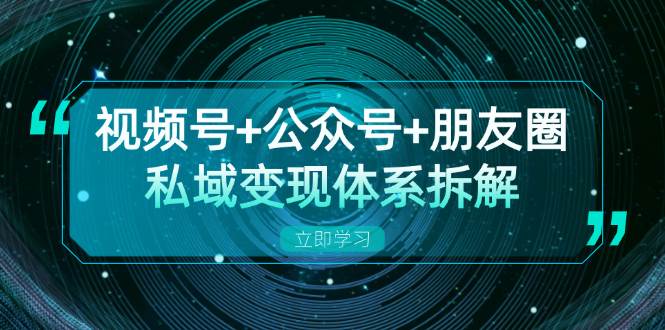 （13174期）视频号+公众号+朋友圈私域变现体系拆解，全体平台流量枯竭下的应对策略-赛德副业库
