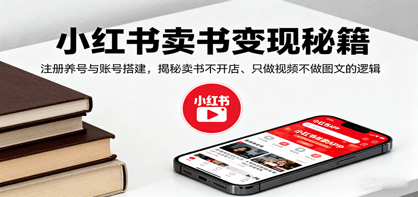 小红书卖书变现秘籍,注册养号与账号搭建,揭秘卖书不开店、只做视频不做图文的逻辑-赛德副业库