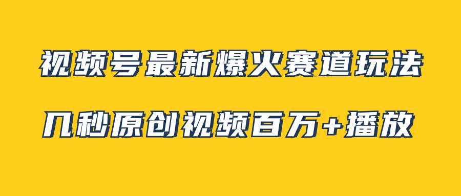 (7917期)视频号最新爆火赛道玩法,几秒视频可达百万播放,小白即可操作(附素材)-赛德副业库