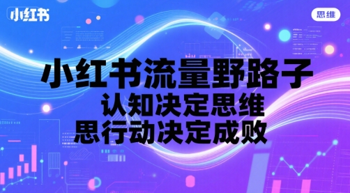 小红书流量野路子,认知决定思维,思维决定行动,行动决定成败-赛德副业库