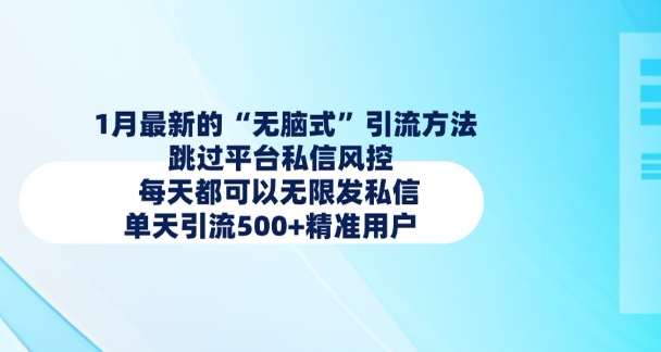 1月最新的无脑式引流方法,跳过平台私信风控,每天都可以无限发私信,单天引流500+精准用户-赛德副业库