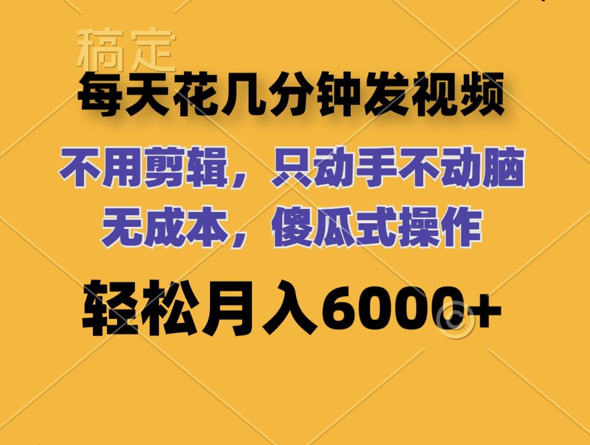 （12119期）每天花几分钟发视频 无需剪辑 动手不动脑 无成本 傻瓜式操作 轻松月入6…-赛德副业库