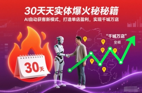 30天实体爆火秘籍,AI自动获客新模式,打造单店盈利,实现千城万店-赛德副业库