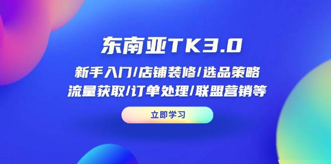 (14208期)东南亚TK3.0:新手入门/店铺装修/选品策略/流量获取/订单处理/联盟营销等-赛德副业库