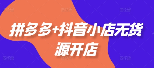 拼多多+抖音小店无货源开店，包括：选品、运营、基础、付费推广、爆款案例等(更新11月)-赛德副业库