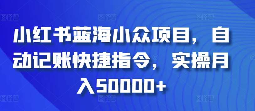 小红书蓝海小众项目，自动记账快捷指令，实操月入50000+【揭秘】-赛德副业库