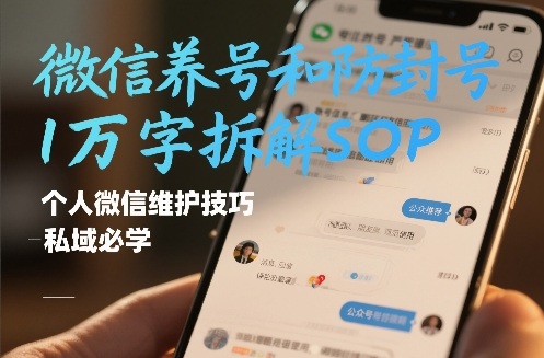 微信养号和防封号1万字拆解SOP,个人微信维护技巧,私域必学【文档】-赛德副业库
