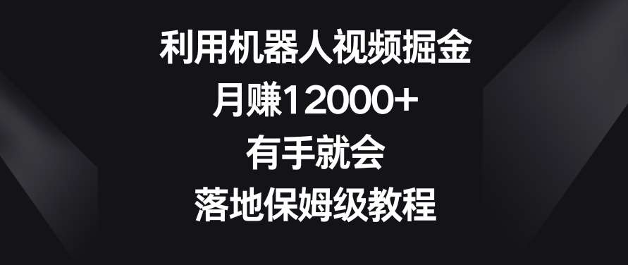 利用机器人视频掘金，月赚12000+，有手就会，落地保姆级教程【揭秘】-赛德副业库