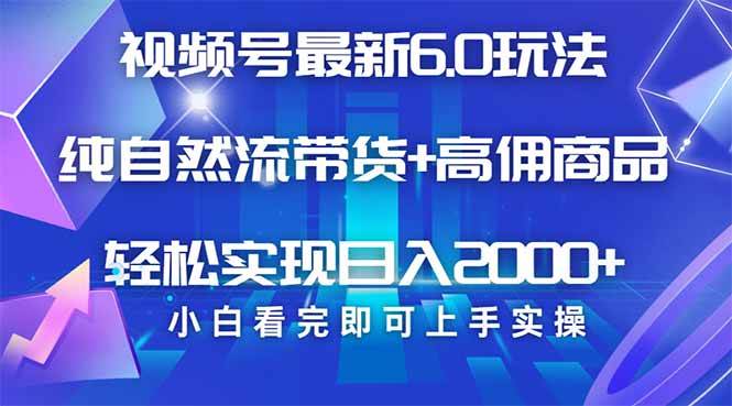 （14454期）视频号带货最新6.0玩法，作品制作简单，当天起号，复制粘贴，轻松矩阵…-赛德副业库