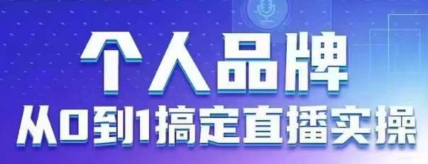 个人品牌:从0到1搞定直播实操,用直播为你的个人品牌赋能,六大实操板块,放大个人影响力-赛德副业库