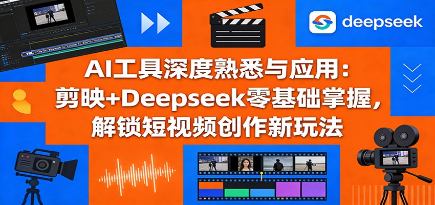 AI工具深度熟悉与应用：剪映+Deepseek零基础掌握，解锁短视频创作新玩法-赛德副业库