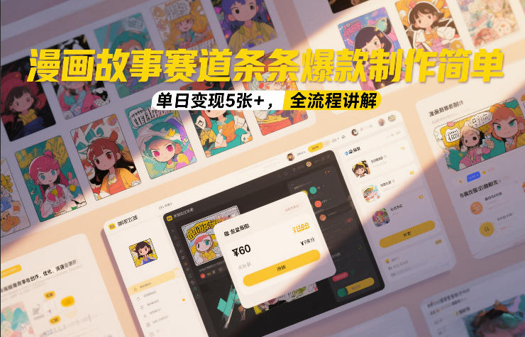漫画故事赛道条条爆款制作简单，单日变现5张+，全流程讲解-赛德副业库