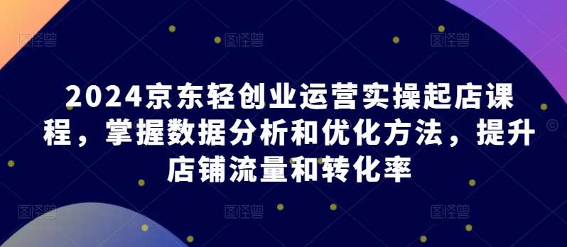 2024京东轻创业运营实操起店课程，掌握数据分析和优化方法，提升店铺流量和转化率-赛德副业库