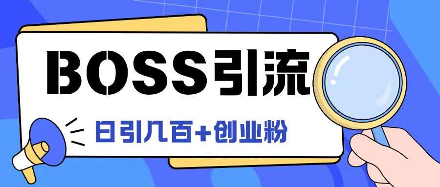 Boss直聘引流创业粉最新玩法日引100+创业粉【揭秘】-赛德副业库