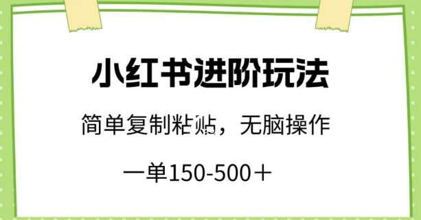 小红书进阶玩法，一单150-500+，简单复制粘贴，小白也能轻松上手【揭秘】-赛德副业库
