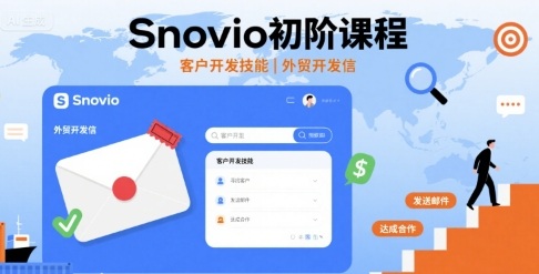 Snovio初阶课程,客户开发技能,外贸开发信-赛德副业库