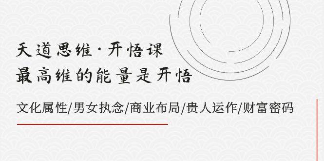 (7975期)天道思维·开悟课-最高维的能量是开悟,文化属性/男女执念/商业布局/贵人..-赛德副业库