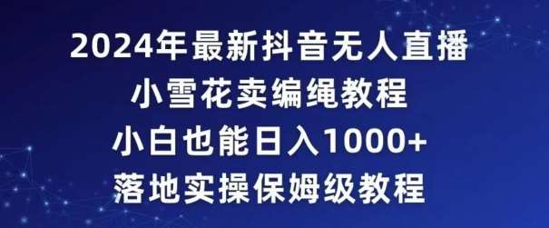 2024年抖音最新无人直播小雪花卖编绳项目，小白也能日入1000+落地实操保姆级教程【揭秘】-赛德副业库