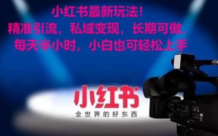 小红书最新玩法！精准引流，私域变现，长期可做，每天半小时，小白也可轻松上手【揭秘】-赛德副业库